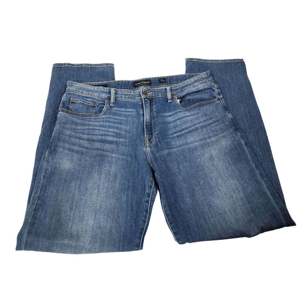 Lucky Brand 221 Straight Mens 38x34‎ Blue Jeans